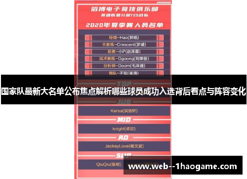 国家队最新大名单公布焦点解析哪些球员成功入选背后看点与阵容变化